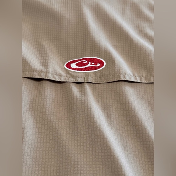 Drake Clothing Company Mens Vented Short Sleeve Oklahoma OU Shirt Size Large Tan - Picture 7 of 9